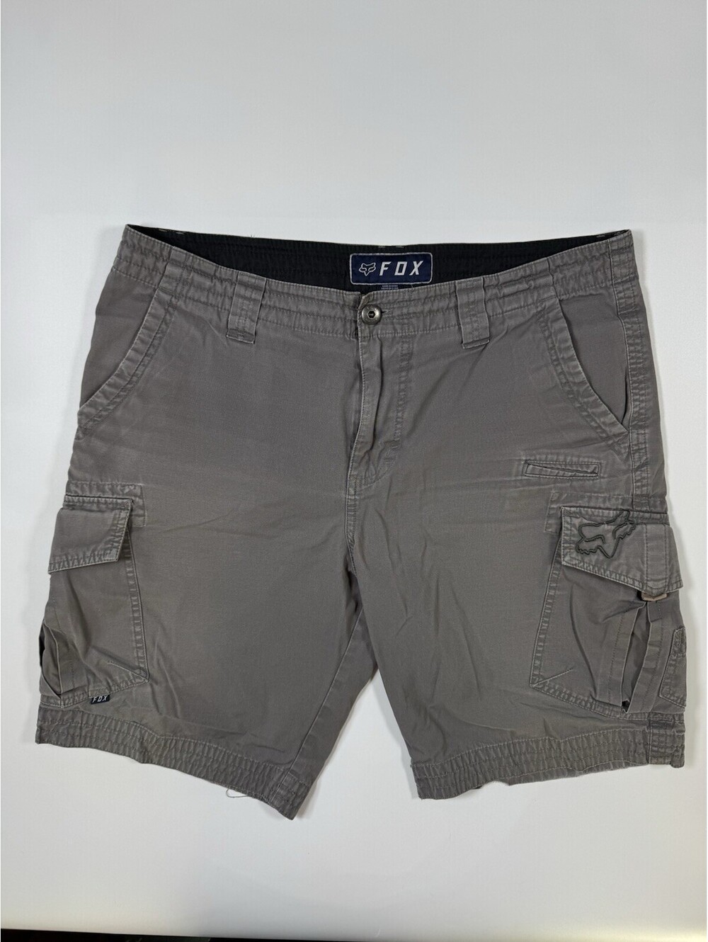 Fox Racing Slambozo Cargo Shorts Mens 36 Gray Moto Motocross Utility 10” Inseam